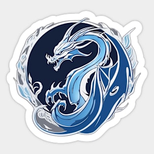 Dragon Blue Shadow Silhouette Anime Style Collection No. 452 Sticker